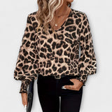 Blusa selvaggia e stilosa a stampa leopardata