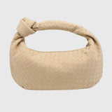 Celeste | Borsa Media Suede Intrecciata con Nodo