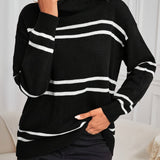 Thea – Maglione a Collo Alto a Righe