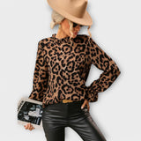 Kayla - Leoblusa con colletto plissettato