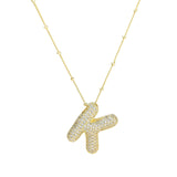 Savannah | Collana con Lettera a Bolla in Diamante