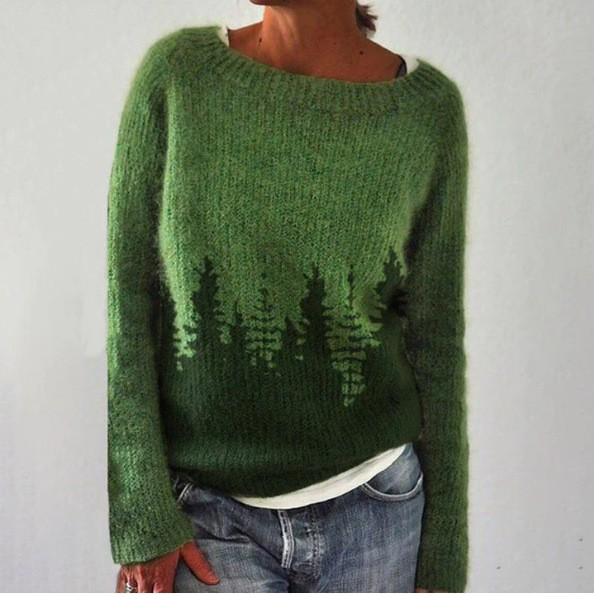 Juilia Pull Rétro Caldo Motivo Scandinavo Multicolore Donna