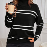 Thea – Maglione a Collo Alto a Righe