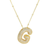 Savannah | Collana con Lettera a Bolla in Diamante