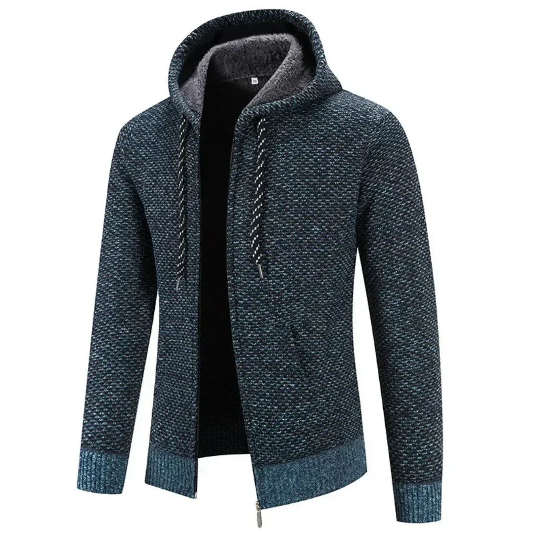 Maren | Giacca a maglia con cappuccio e foderato in fleece