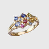 Anello in oro con cristallo colorato