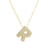Savannah | Collana con Lettera a Bolla in Diamante