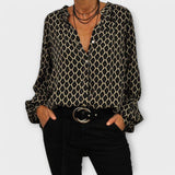 Zara - Blusa alla moda con scollo a V e maniche lunghe
