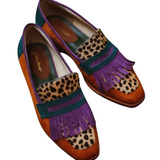 Henny | Mocassino Marrone con Motivo Leopardo