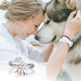 Claudia | Anello con icona di cane (Rosa)