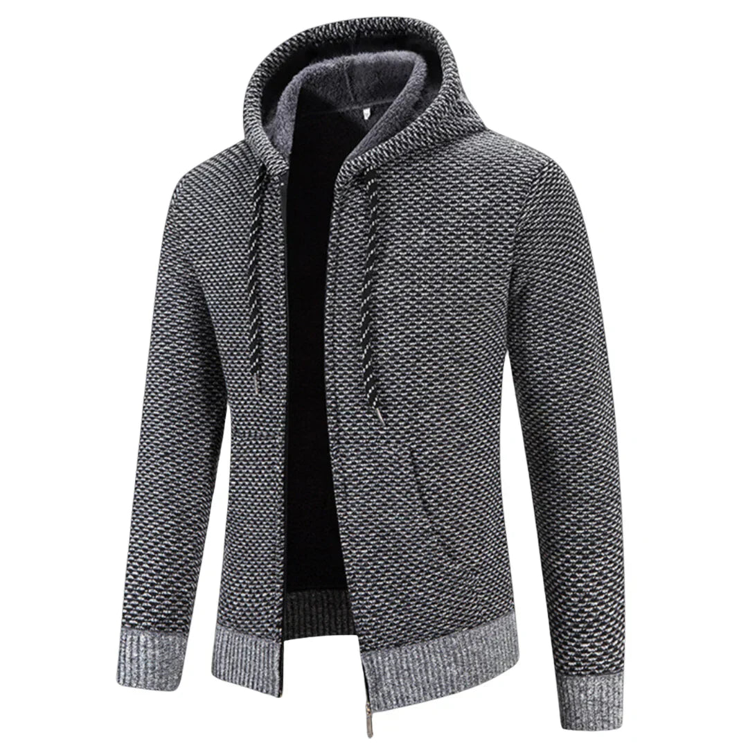 Maren | Giacca a maglia con cappuccio e foderato in fleece