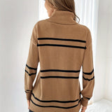 Thea – Maglione a Collo Alto a Righe