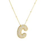 Savannah | Collana con Lettera a Bolla in Diamante