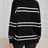 Thea – Maglione a Collo Alto a Righe