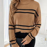 Thea – Maglione a Collo Alto a Righe