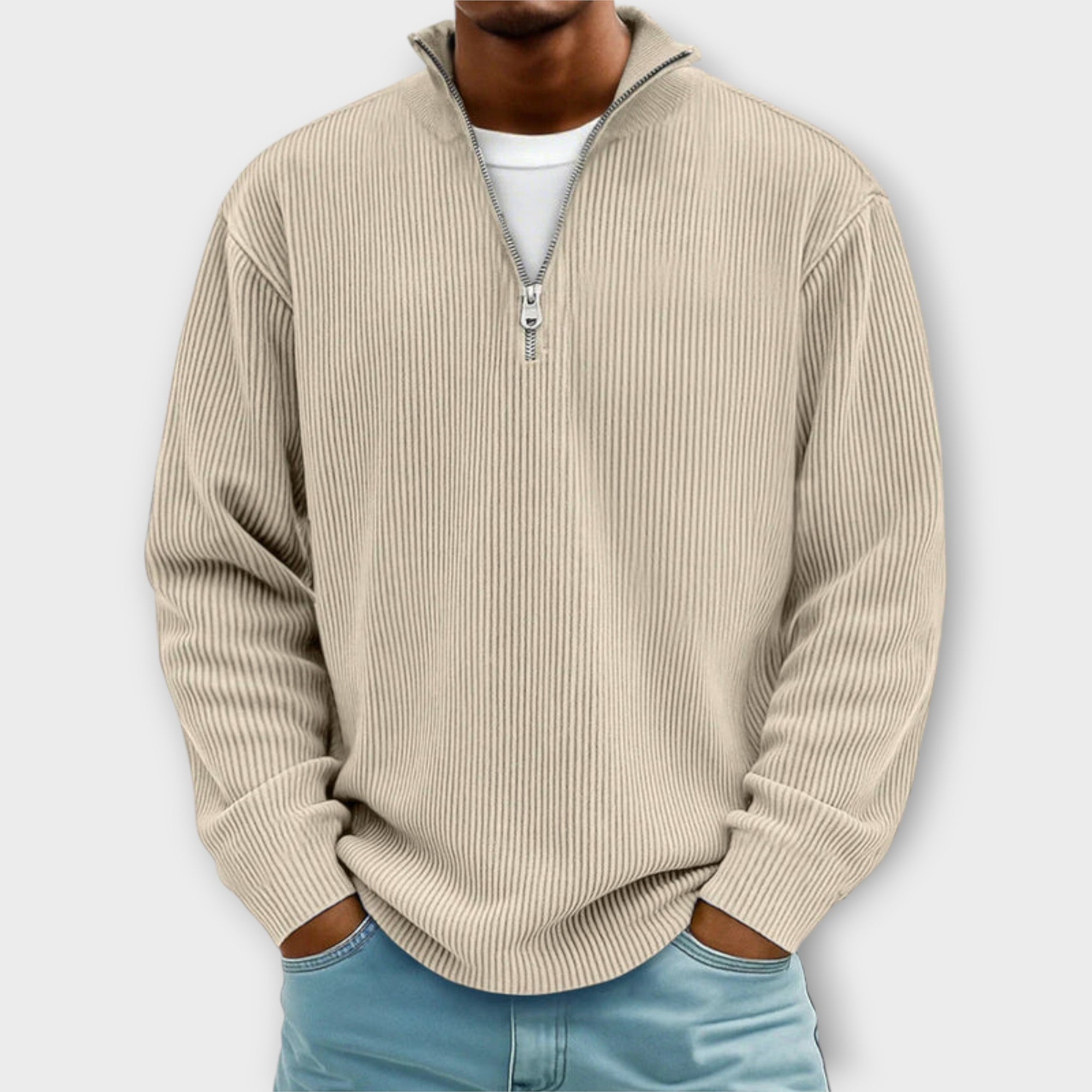 Lennart | Maglione con colletto alto a coste e zip