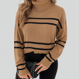 Thea – Maglione a Collo Alto a Righe