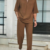 Camicie casual con maniche e pantaloni per uomini