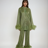 Lya - Set a Due Pezzi con Collo di Piume