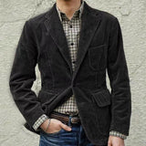 Set Blazer e Gilet in Velluto a Corda per Uomini