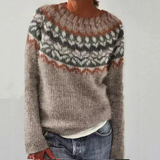 Chloe - Pull Retro Confortabile Motivo Scandinavo Colorato