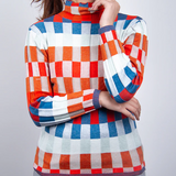 Erika - Maglione con Collo Alto Patchwork