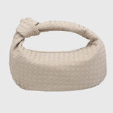Celeste | Borsa Media Suede Intrecciata con Nodo