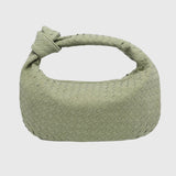 Celeste | Borsa Media Suede Intrecciata con Nodo