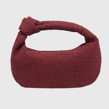Celeste | Borsa Media Suede Intrecciata con Nodo