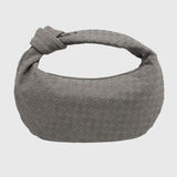 Celeste | Borsa Media Suede Intrecciata con Nodo