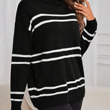 Thea – Maglione a Collo Alto a Righe