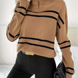Thea – Maglione a Collo Alto a Righe
