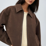 VALIRA Giacca Zip in Finta Suede