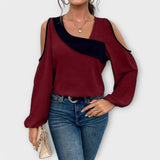 Scarlett - Blusa colorata con scollo quadrato