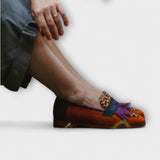 Henny | Mocassino Marrone con Motivo Leopardo