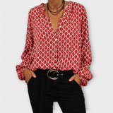 Zara - Blusa alla moda con scollo a V e maniche lunghe