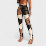 Calliope - Pantaloni con Motivo a Blocchi di Colore