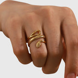 Aubrey | Anello Regolabile a Forma di Serpente
