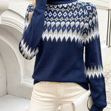 Ella | Maglione Elegante a Maglia Geometrica