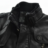 Giacca da Biker Elegante in Pelle Lunga