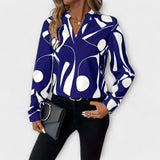 Elegante blusa con maniche lunghe e scollo a V