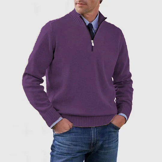 Howard  –  Pullover a mezza zip raffinato