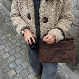 Rebecca | Borsa a Spalla in Pelle Scamosciata Luxe