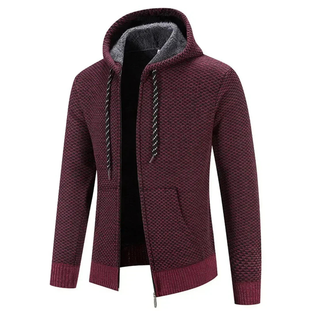 Maren | Giacca a maglia con cappuccio e foderato in fleece