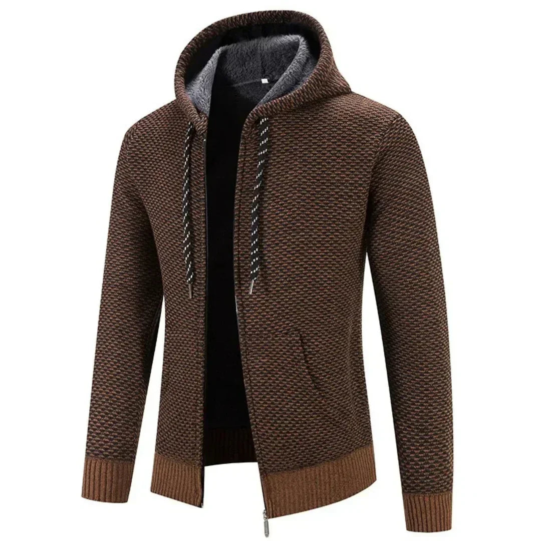 Maren | Giacca a maglia con cappuccio e foderato in fleece