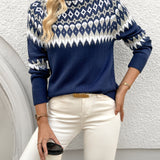 Ella | Maglione Elegante a Maglia Geometrica