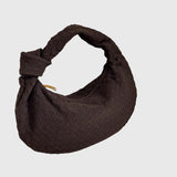 Celeste | Borsa Media Suede Intrecciata con Nodo