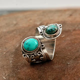 Anello a spirale in argento turchese vintage