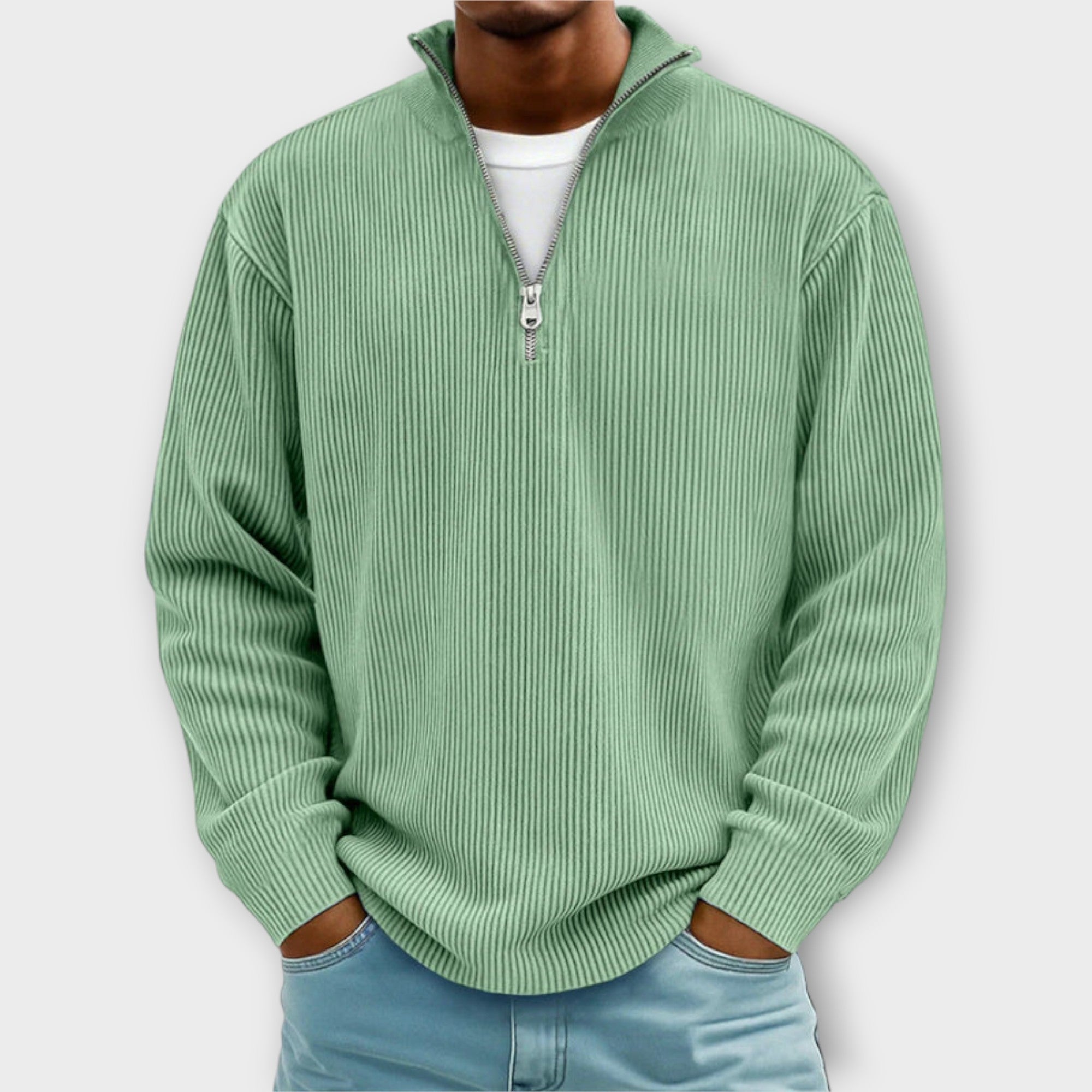 Lennart | Maglione con colletto alto a coste e zip