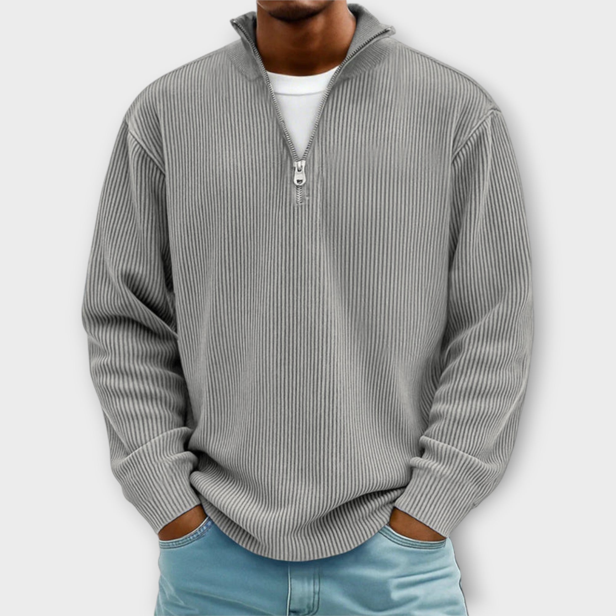 Lennart | Maglione con colletto alto a coste e zip